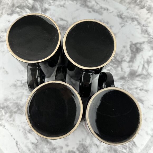 Vintage Funny Face 3D Red Nose Coffee Mug Cup Set of 4 Black White - Picture 10 of 10